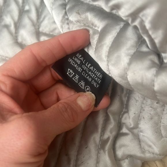 🔥🔥Rare…. HUDSON OUTERWEAR REAL LEATHER BOMBER JACKET CREAM OFF WHITE MENS 3XL - Picture 7 of 15